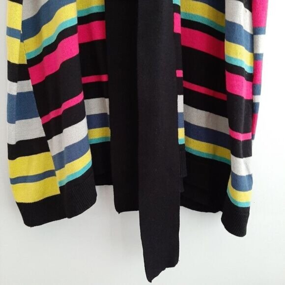 BCBG MAXAZRIA Elia Surplice Faux Wrap Fine Knit Stripe V-Neck Dress Sz S - Picture 15 of 16